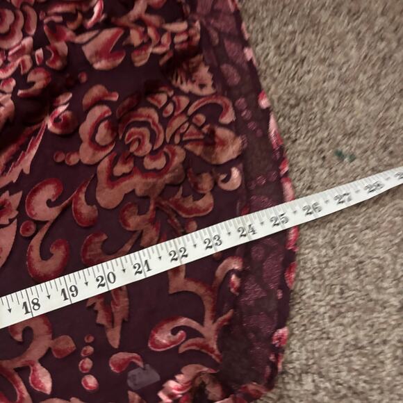 Chico’s Velvet Burnout Blouson Sleeve Button Up Blouse Top Sheer Sz L Relaxed - Picture 10 of 12